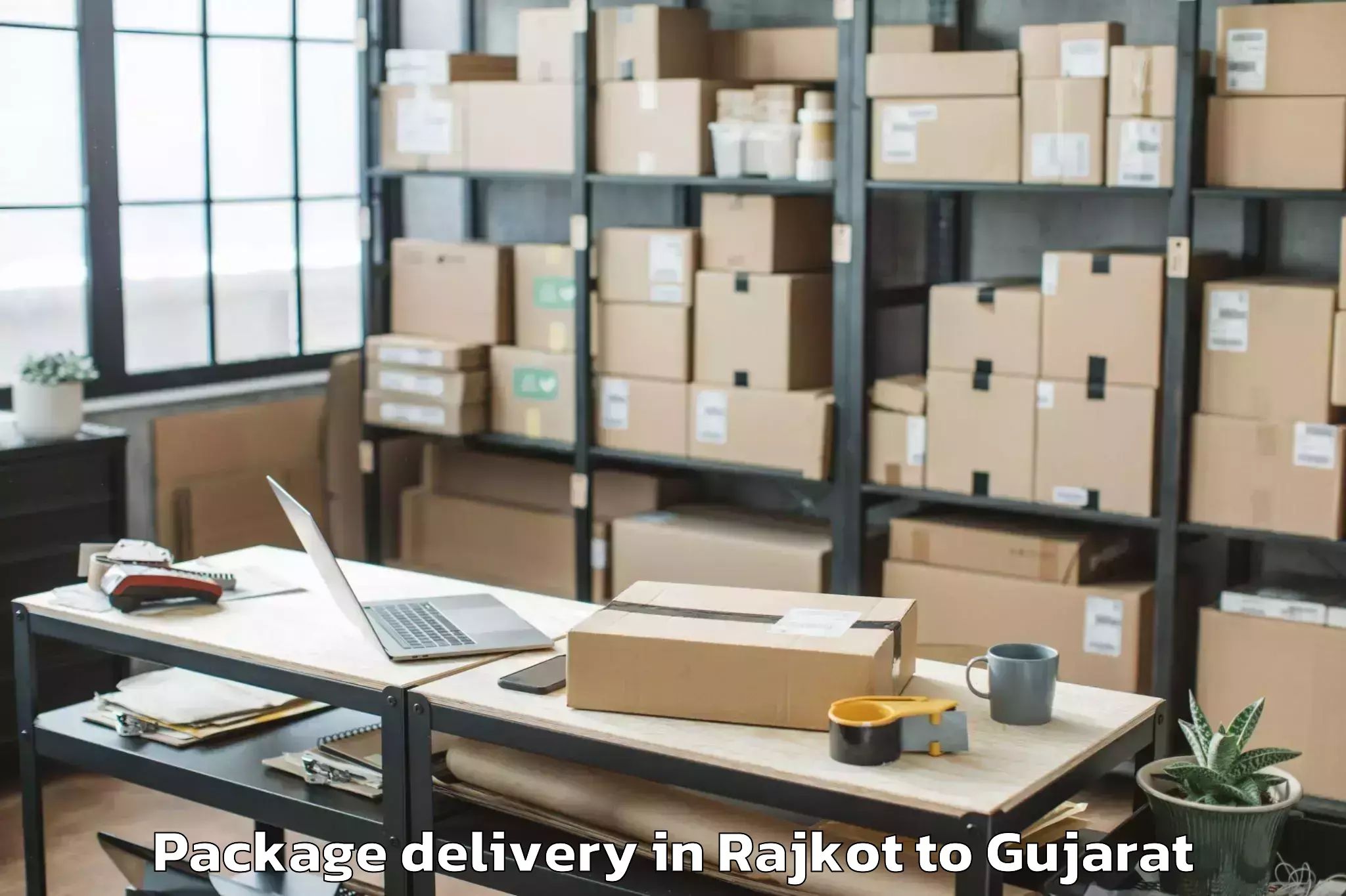 Easy Rajkot to Bhabhar Package Delivery Booking